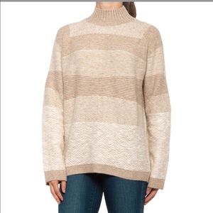 🆕 Maude Vivante Selena Mock Neck Striped Sweater size large